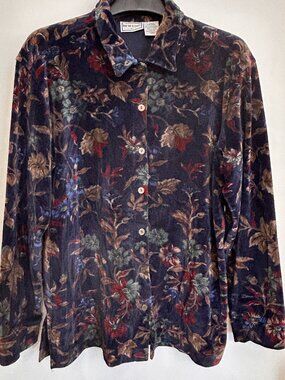 MENS VELOUR FLORAL SHIRT SIZE XL
